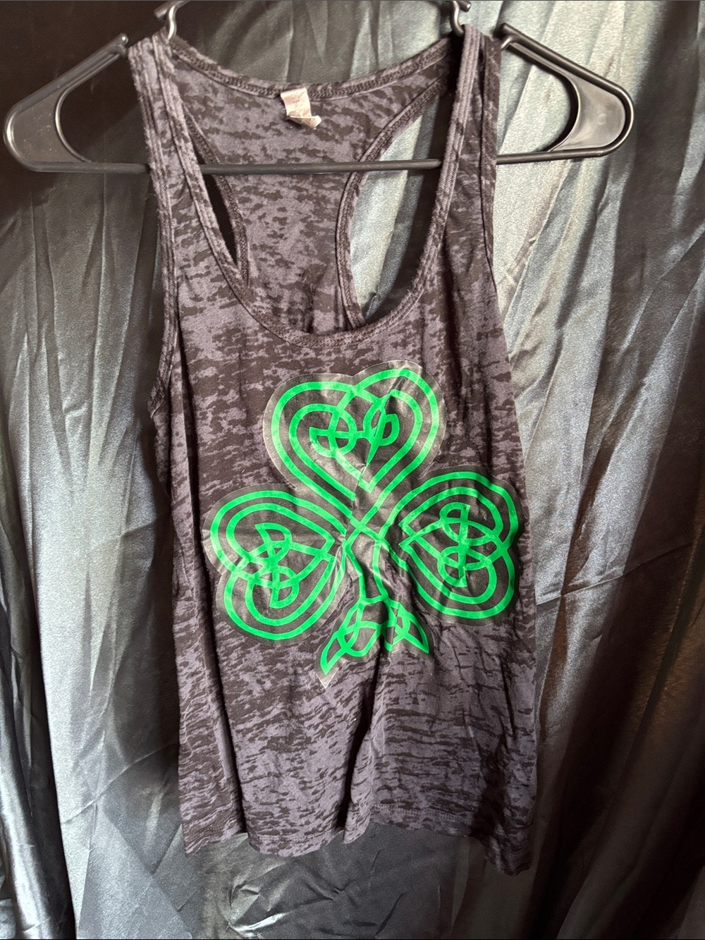 Women's Racerback Tank Top with Green Celtic Shamrock